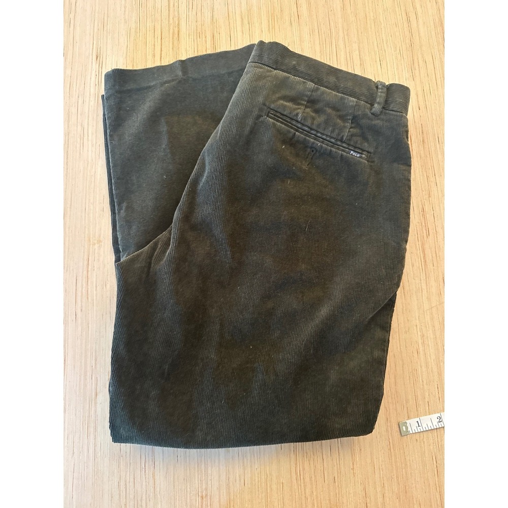 Polo Ralph‎ Lauren Mens Stretch Classic Fit Corduroy Pants Olive Green 34x27 21